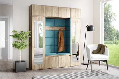 PK Emi 32 Hallway Wardrobe Sonoma Oak- Upholstered Panels in Various Colours