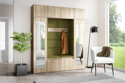 PK Emi 32 Hallway Wardrobe Sonoma Oak- Upholstered Panels in Various Colours