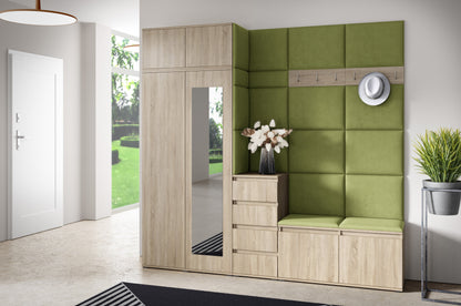 PK Emi 33 Hallway Wardrobe Sonoma Oak - Upholstered Panels in Various Colours