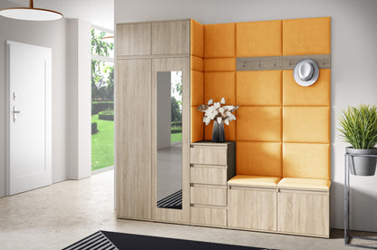 PK Emi 33 Hallway Wardrobe Sonoma Oak - Upholstered Panels in Various Colours