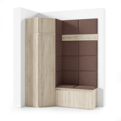 PK Emi 37 Hallway Wardrobe Sonoma Oak- Upholstered Panels in Various Colours
