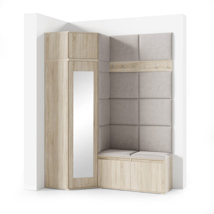 PK Emi 37 Hallway Wardrobe Sonoma Oak- Upholstered Panels in Various Colours
