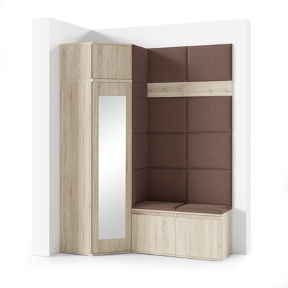PK Emi 37 Hallway Wardrobe Sonoma Oak- Upholstered Panels in Various Colours