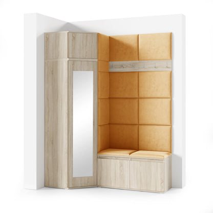 PK Emi 37 Hallway Wardrobe Sonoma Oak- Upholstered Panels in Various Colours