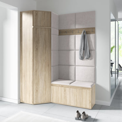 PK Emi 37 Hallway Wardrobe Sonoma Oak- Upholstered Panels in Various Colours