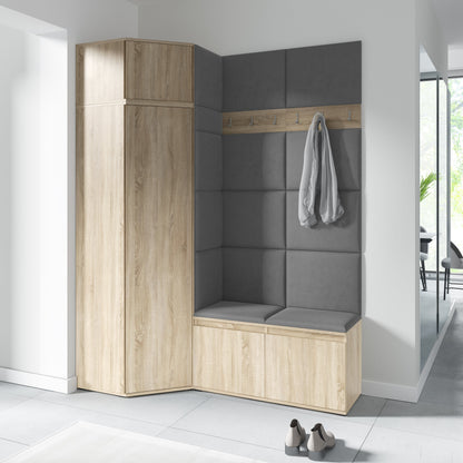 PK Emi 37 Hallway Wardrobe Sonoma Oak- Upholstered Panels in Various Colours