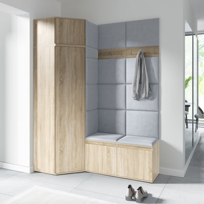 PK Emi 37 Hallway Wardrobe Sonoma Oak- Upholstered Panels in Various Colours