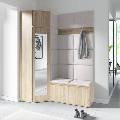 PK Emi 37 Hallway Wardrobe Sonoma Oak- Upholstered Panels in Various Colours