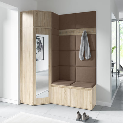 PK Emi 37 Hallway Wardrobe Sonoma Oak- Upholstered Panels in Various Colours