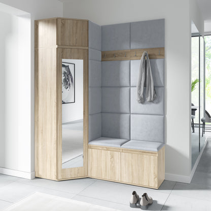 PK Emi 37 Hallway Wardrobe Sonoma Oak- Upholstered Panels in Various Colours