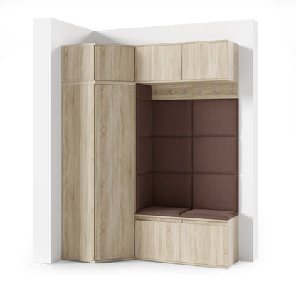 PK Emi 38 Hallway Wardrobe Sonoma Oak - Upholstered Panels in Various Colours