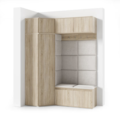 PK Emi 38 Hallway Wardrobe Sonoma Oak - Upholstered Panels in Various Colours