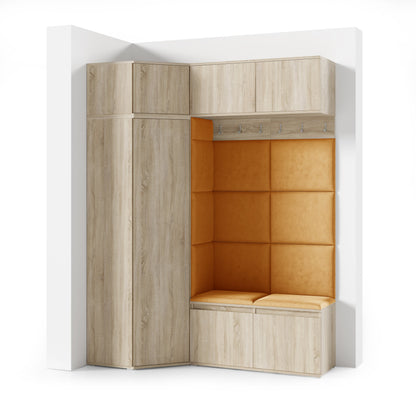 PK Emi 38 Hallway Wardrobe Sonoma Oak - Upholstered Panels in Various Colours