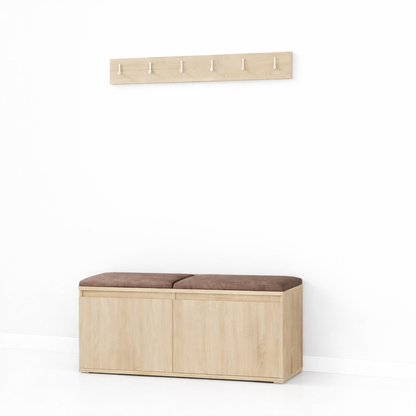 PK Emi 5 Hallway Wardrobe Sonoma - Upholstered Panels in Various Colours