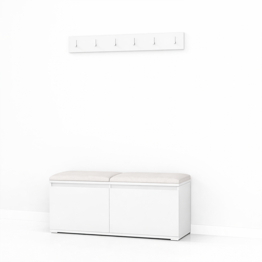 PK Emi 5 Hallway Wardrobe White - Upholstered Panels in Various Colours