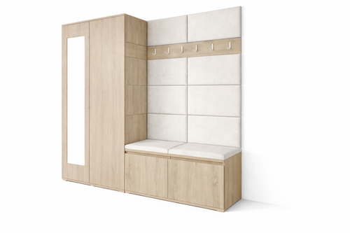 PK Emi 8 Hallway Wardrobe Sonoma - Upholstered Panels in Various Colours