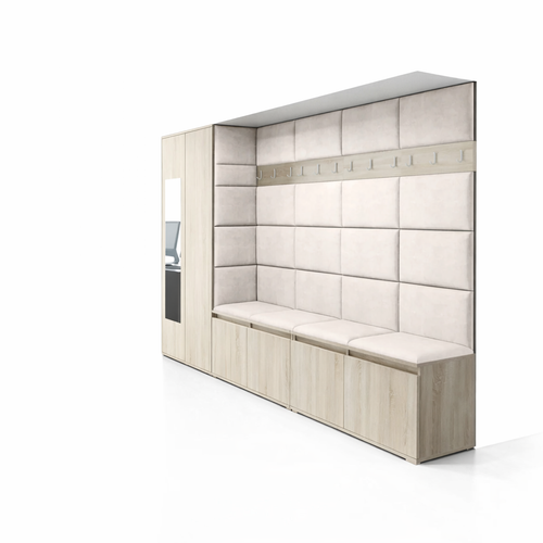 PK Emi 9 Hallway Wardrobe Sonoma Oak - Upholstered Panels in Various Colours