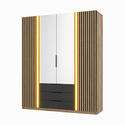 LE KAJA EV/BL-EV 2LAM 2 3S Wardrobe with Mirror