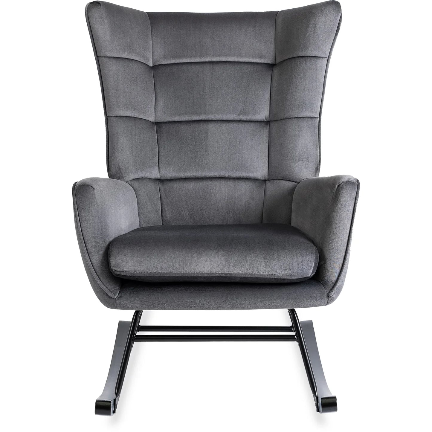 Elite JACKSON Grey Velvet Rocking Chair