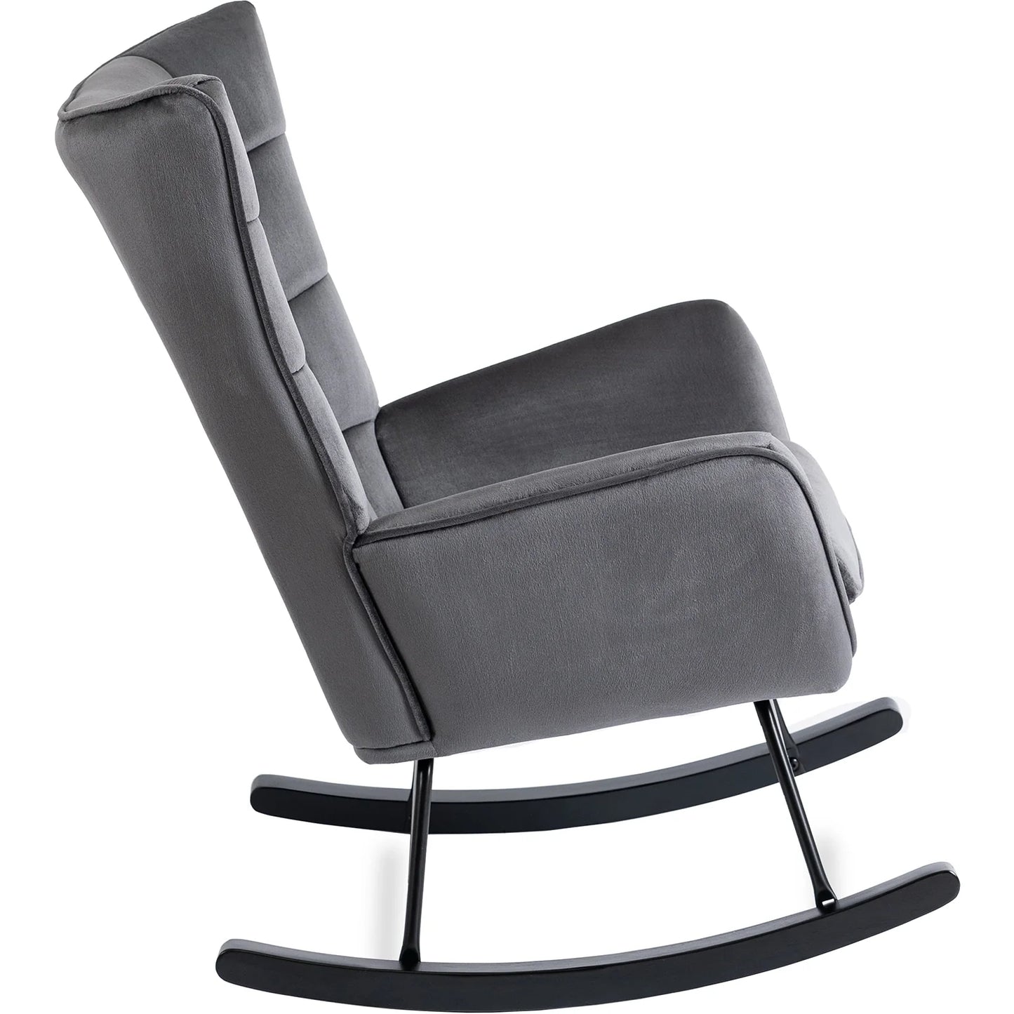 Elite JACKSON Grey Velvet Rocking Chair