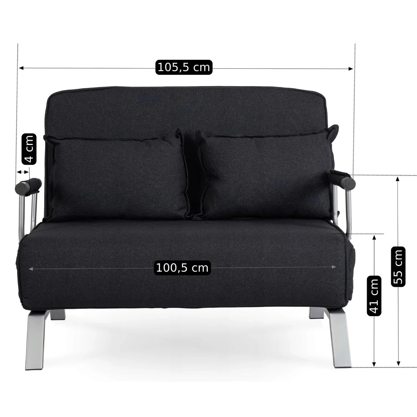 Elite BART 2 Black Two-Seater Armchair
