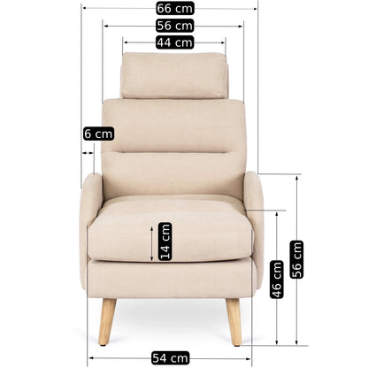 Elite HENRY Beige Recliner Armchair with Footrest