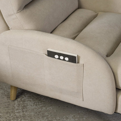 Elite HENRY Beige Recliner Armchair with Footrest