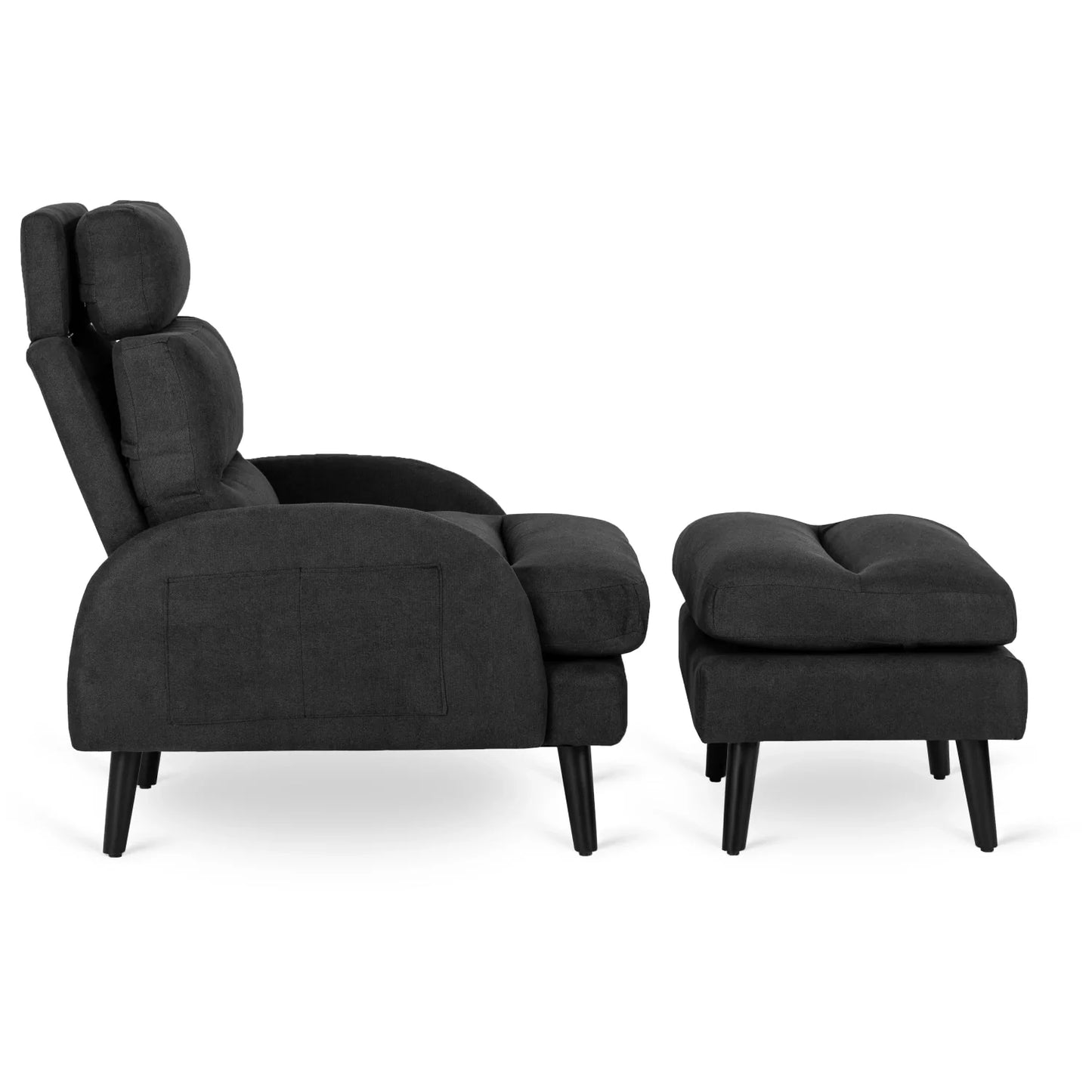 Elite HENRY Black Recliner Armchair with Footrest