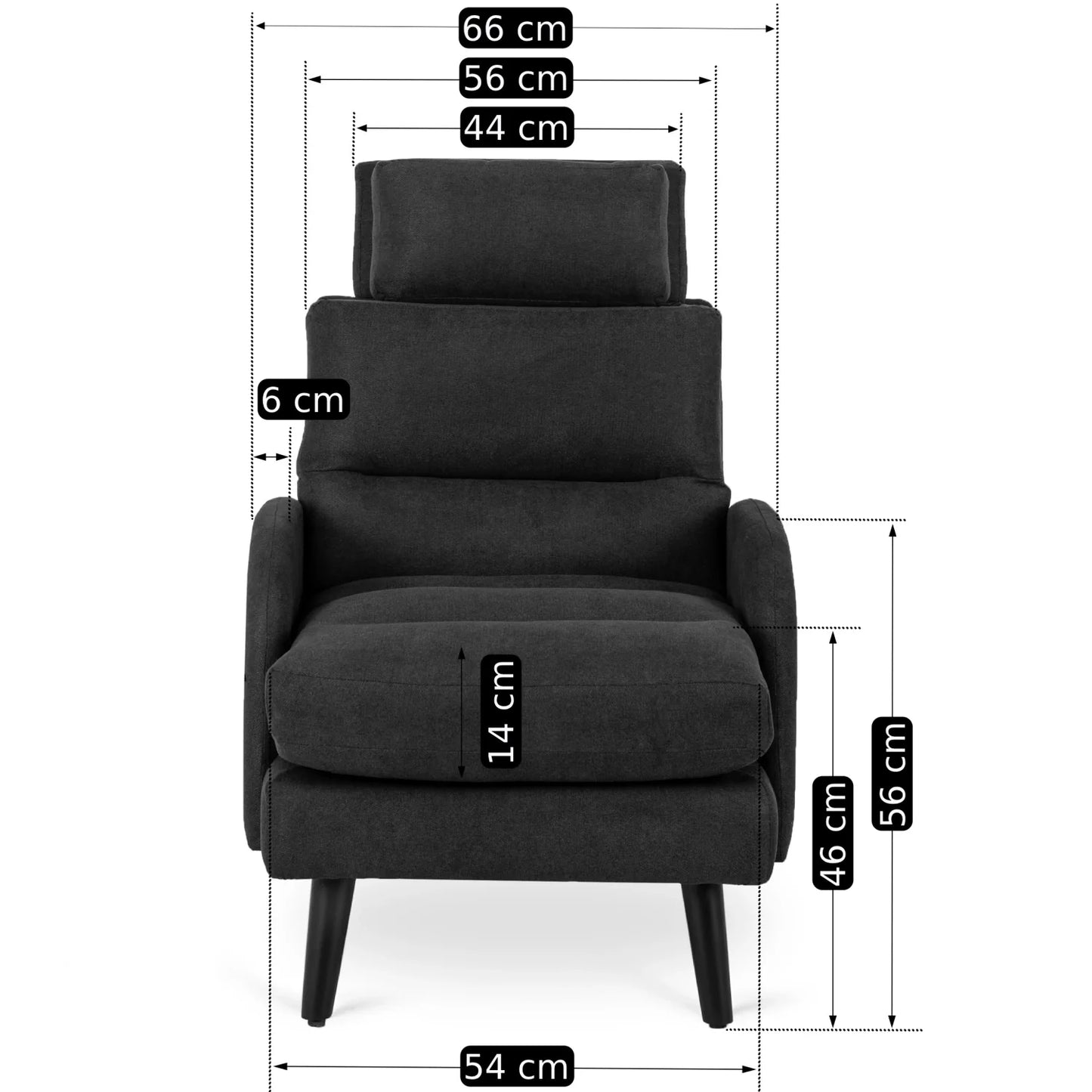 Elite HENRY Black Recliner Armchair with Footrest