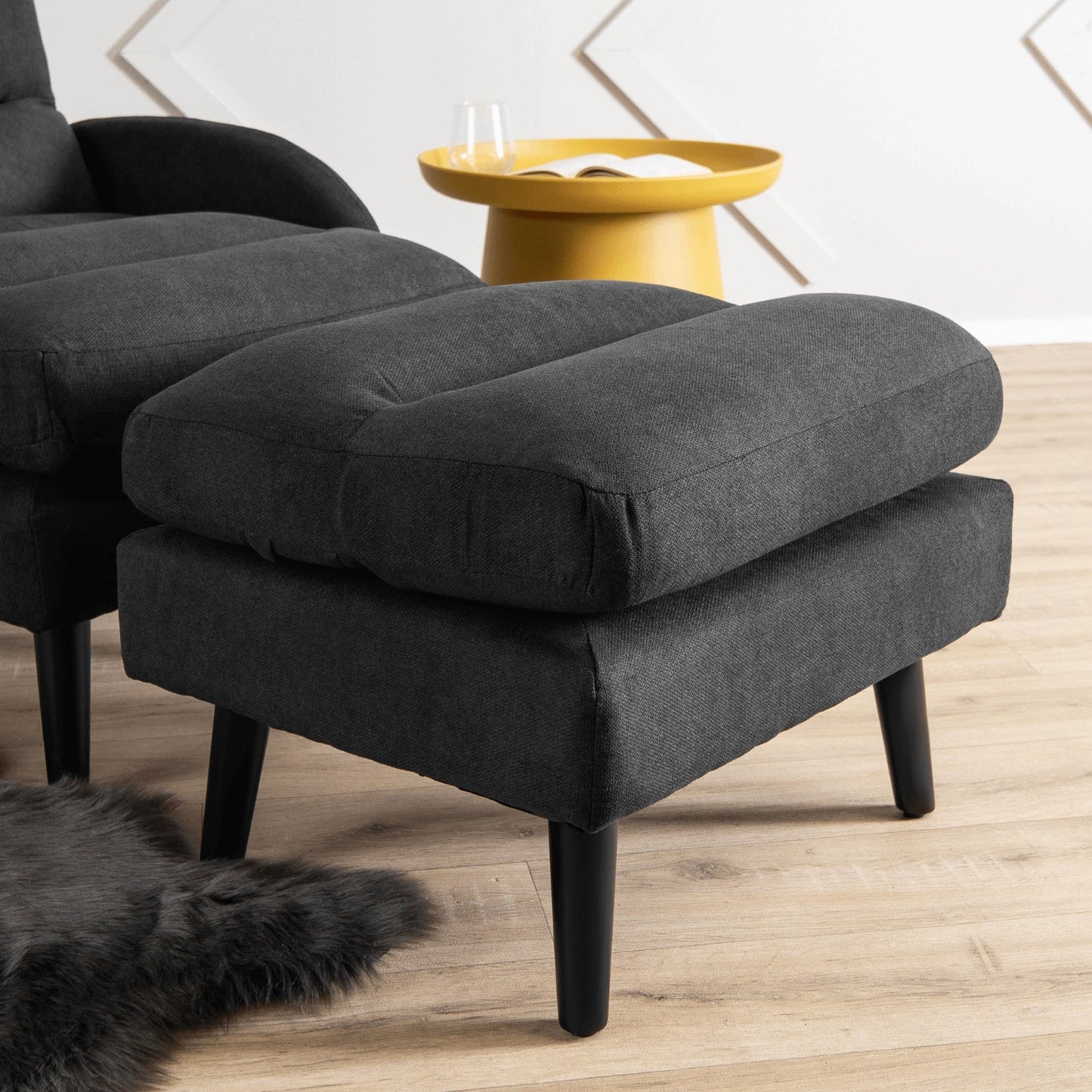 Elite HENRY Black Recliner Armchair with Footrest