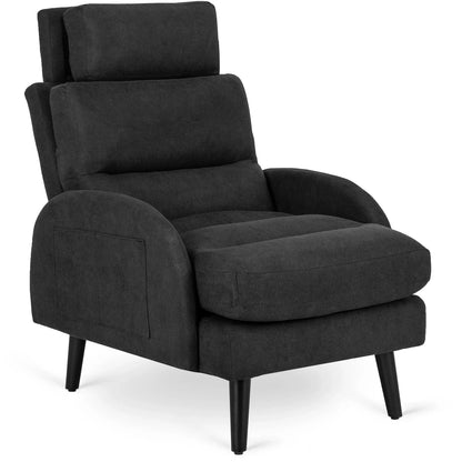 Elite HENRY Black Recliner Armchair with Footrest