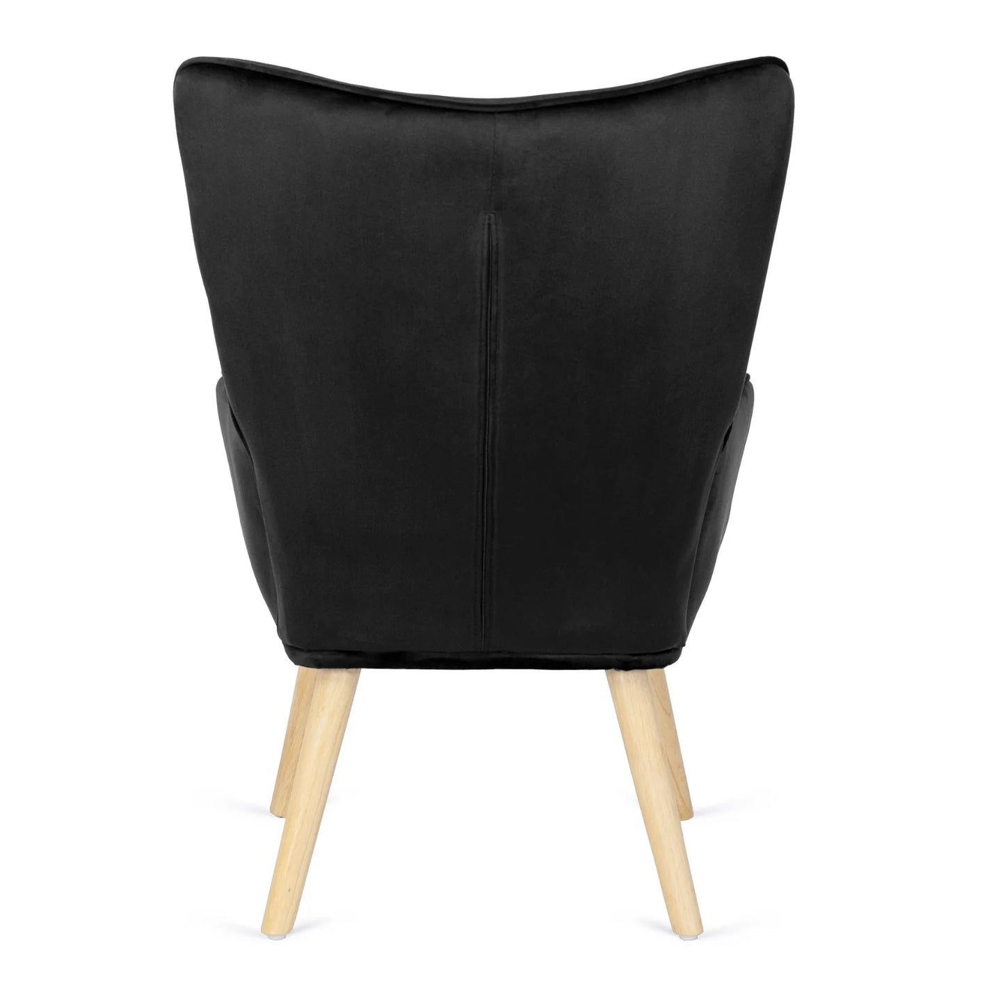 Elite LOZANO Black Velvet Armchair with Footstool
