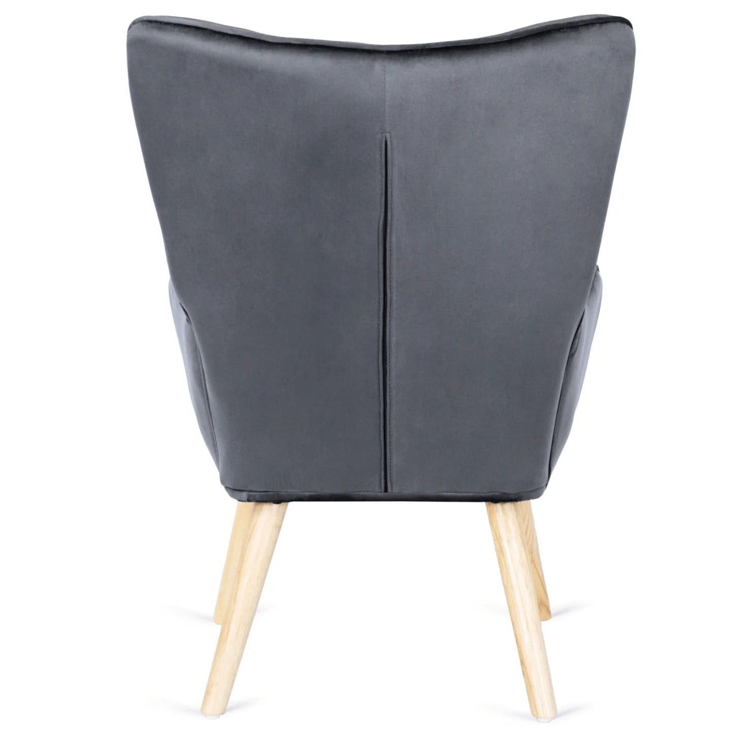 Elite LOZANO Grey Velvet Armchair with Footstool