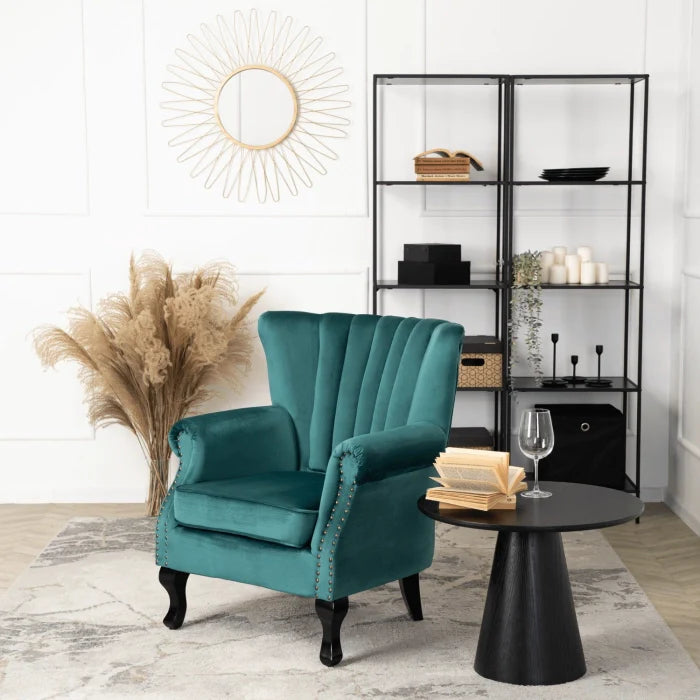 Elite MALLO Green Velvet Armchair