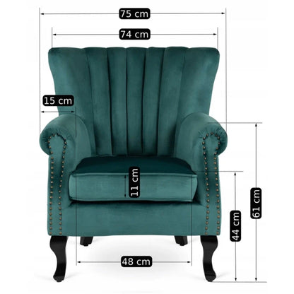Elite MALLO Green Velvet Armchair