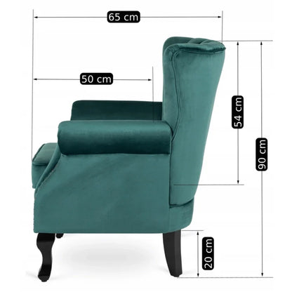 Elite MALLO Green Velvet Armchair