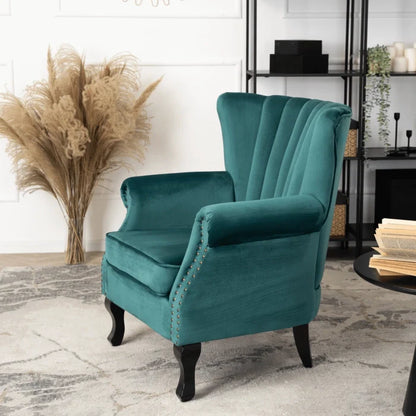 Elite MALLO Green Velvet Armchair