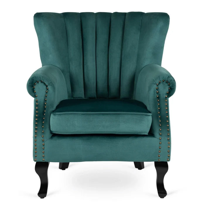 Elite MALLO Green Velvet Armchair