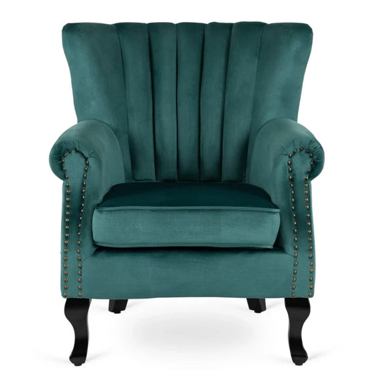 Elite MALLO Green Velvet Armchair