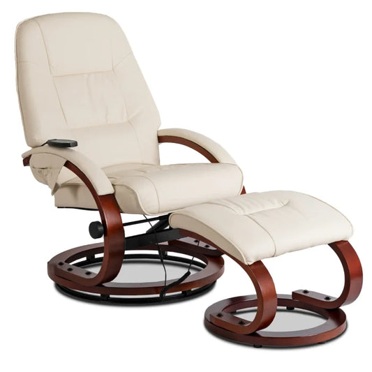 Elite CANO Massage Chair with Footrest Beige/Brown/Black