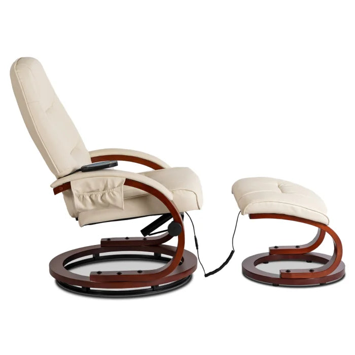Elite CANO Massage Chair with Footrest Beige/Brown/Black