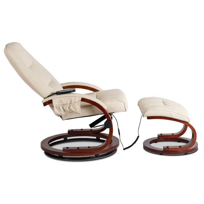 Elite CANO Massage Chair with Footrest Beige/Brown/Black