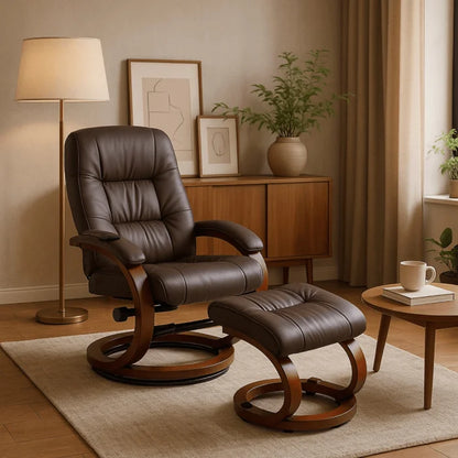 Elite CANO Massage Chair with Footrest Beige/Brown/Black