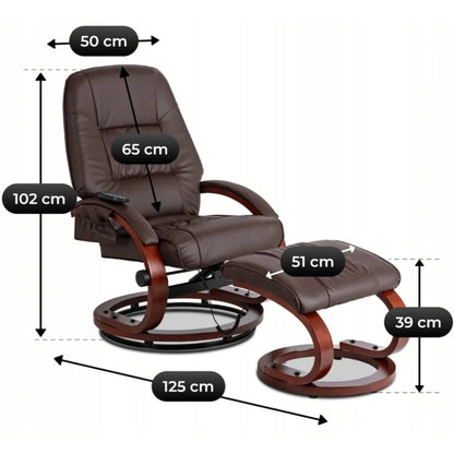 Elite CANO Massage Chair with Footrest Beige/Brown/Black