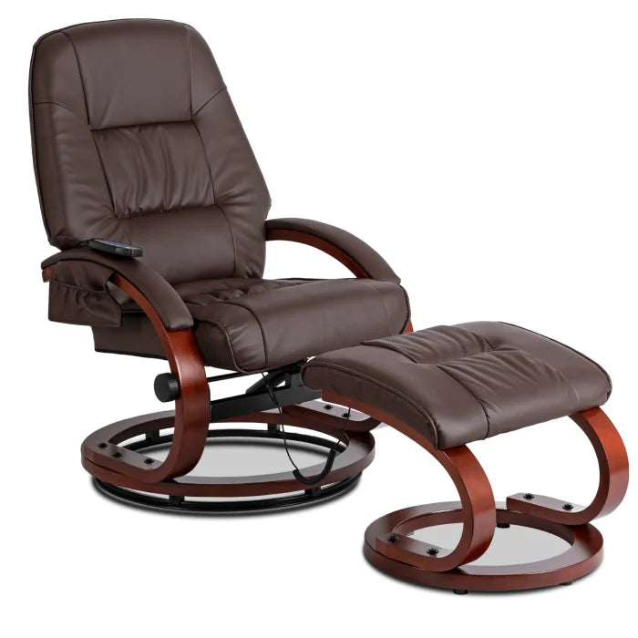 Elite CANO Massage Chair with Footrest Beige/Brown/Black