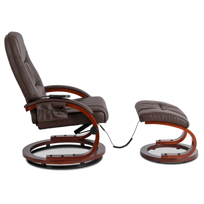 Elite CANO Massage Chair with Footrest Beige/Brown/Black