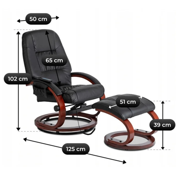 Elite CANO Massage Chair with Footrest Beige/Brown/Black