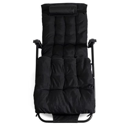 Elite EDISON Garden Recliner Black - Adjustable Outdoor Lounger