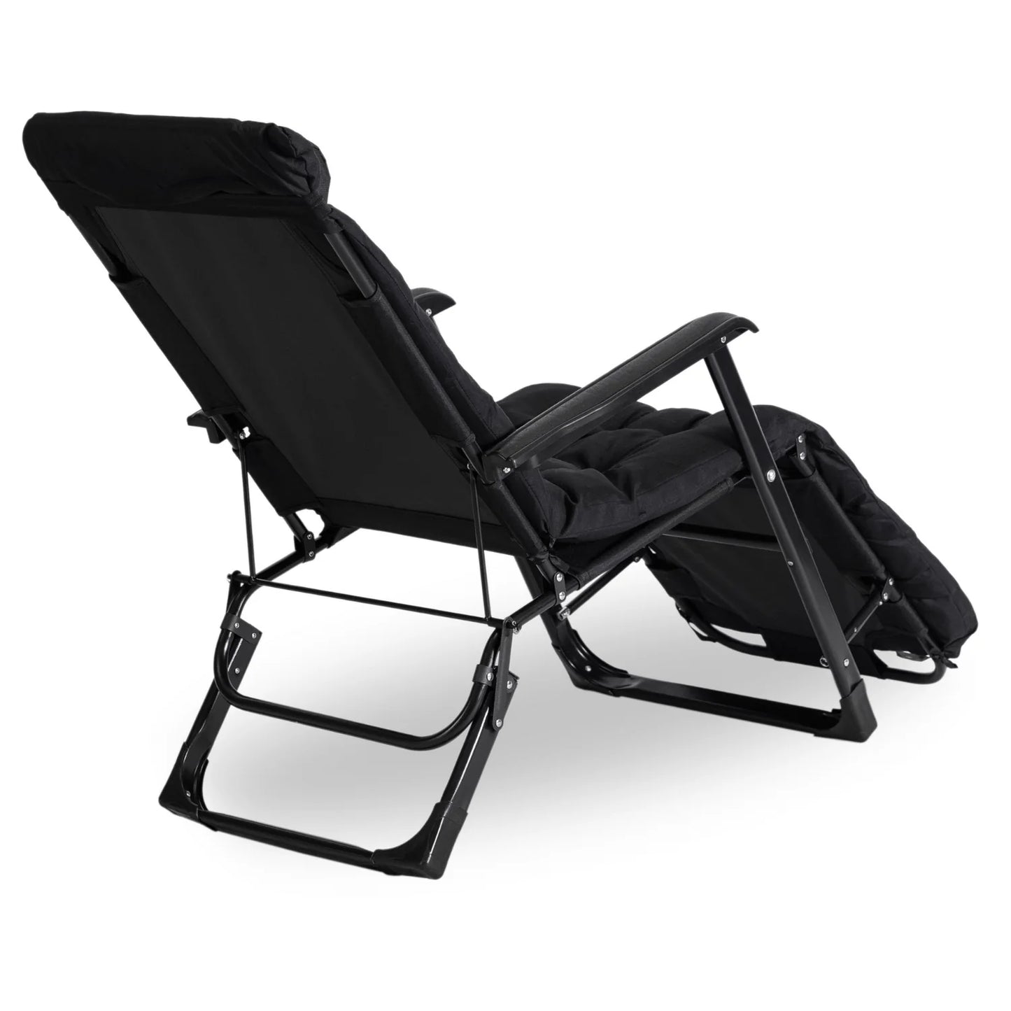 Elite EDISON Garden Recliner Black - Adjustable Outdoor Lounger