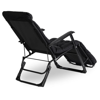 Elite EDISON Garden Recliner Black - Adjustable Outdoor Lounger